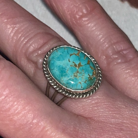 Kingman Turquoise Ring 925  NWOT - Picture 2 of 9